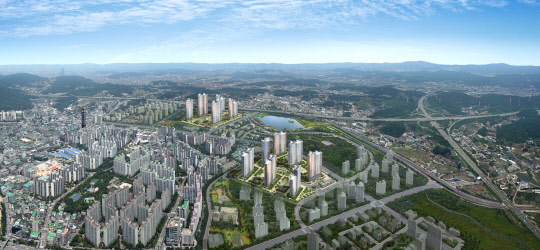 시흥 은계지구 항공 조감도.  우미건설 제공